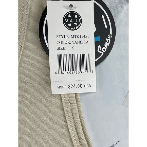 Maui & Sons Mens Original Surf Co. Beige Graphic Tank Top Size Small - Picture 9 of 10